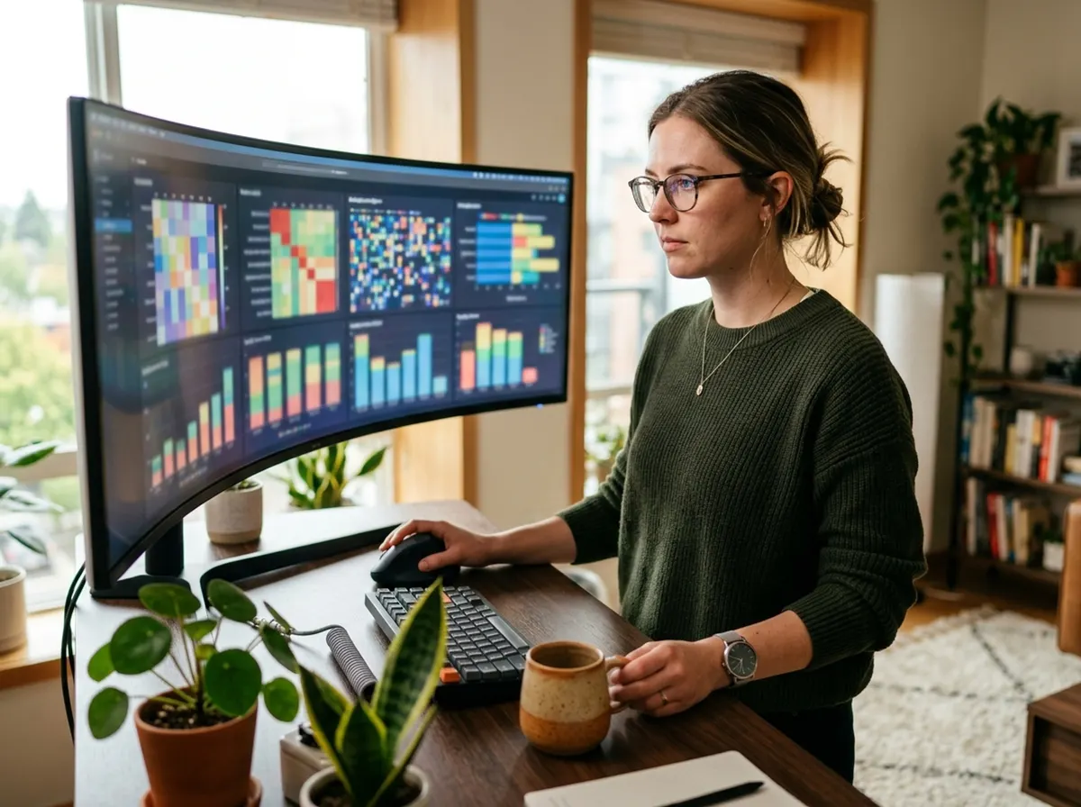 Agent reviewing tickets on their workstation